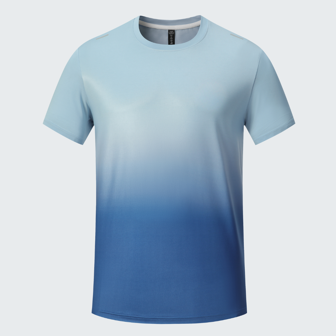 メンズ グラデーション パフォーマンスTシャツ 吸汗速乾 高通気 アスリート向け 快適フィット 強化トレーニングパートナー 必携