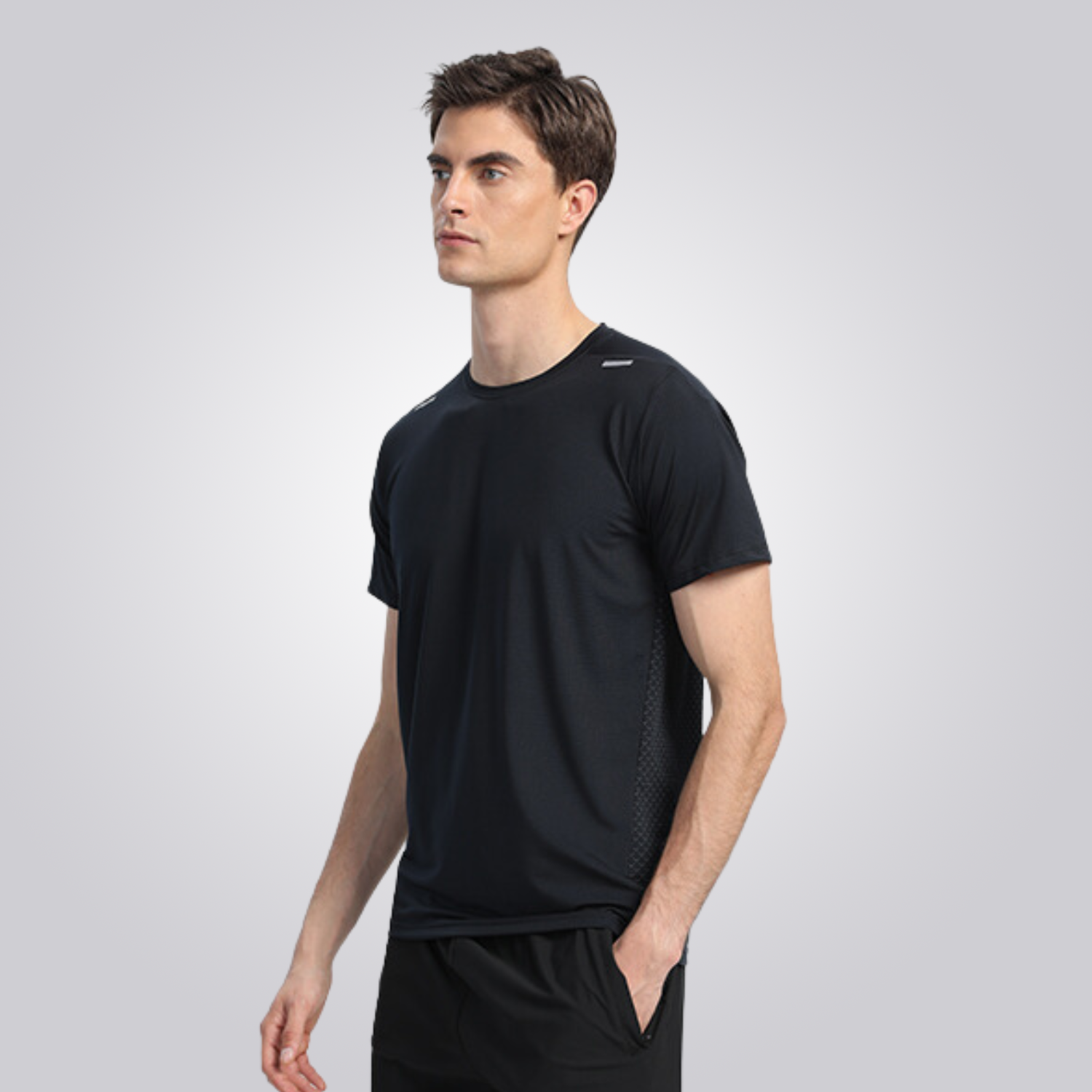 AeroDry メンズ 速乾 Tシャツ 通気性抜群 快適な人体工学設計 高機能フィット 長時間着用に最適 さらに汗処理性能で集中力キープ