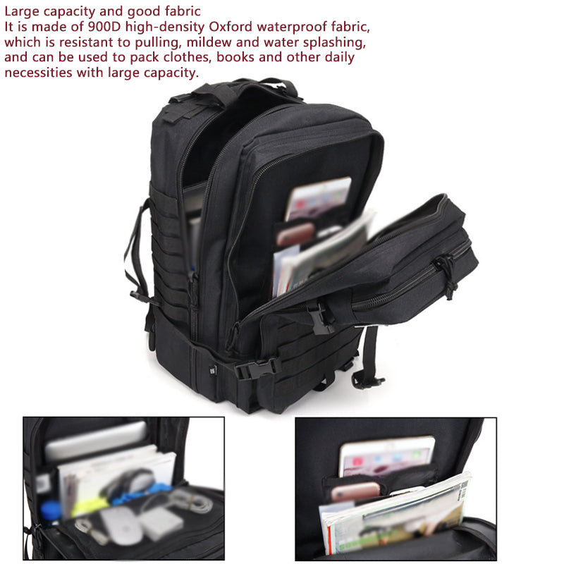 Elite 50L ミリタリタクティカルバックパック アサルトパック 大容量 登山 キャンプ アウトドア用 耐久性と収納力 専用設計