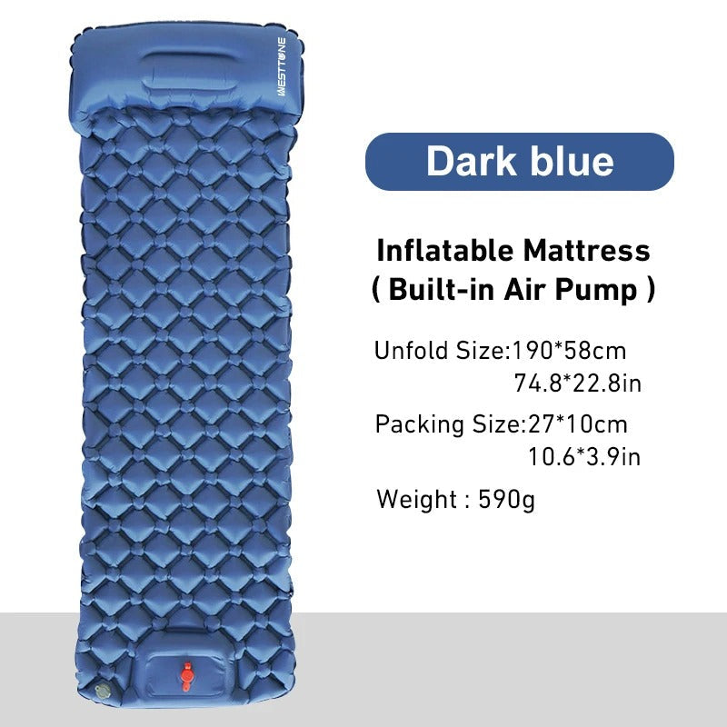 Westtone Ultralight Inflatable Sleeping Pad 内蔵ポンプ 一人用 キャンプ 快適 アウトドア バックパッカー向け