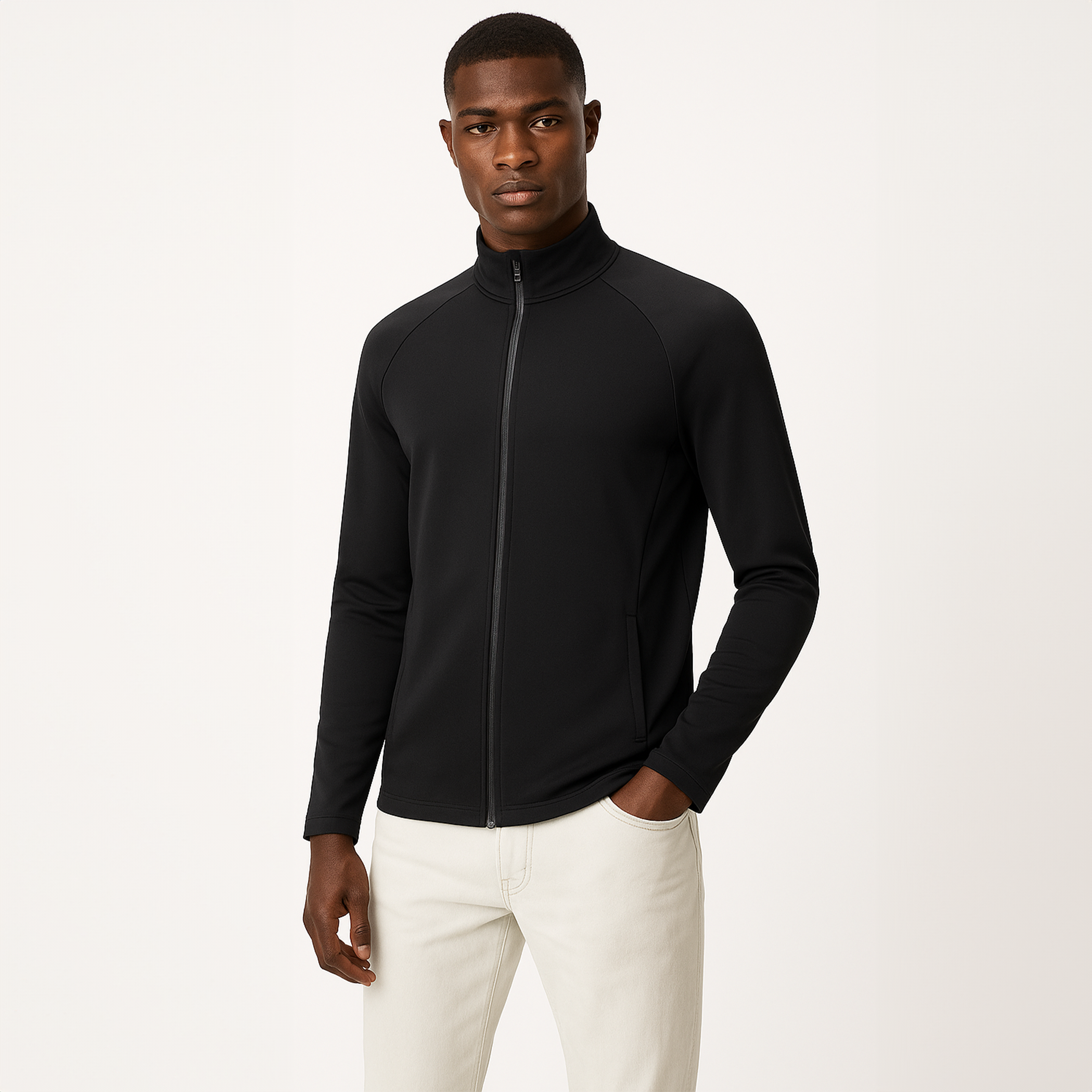 クイックステップ メンズ ベースレイヤー ハイカラー UVプロテクション サムホール スマートウォッチ対応 快適フィット アウトドア向け 高機能