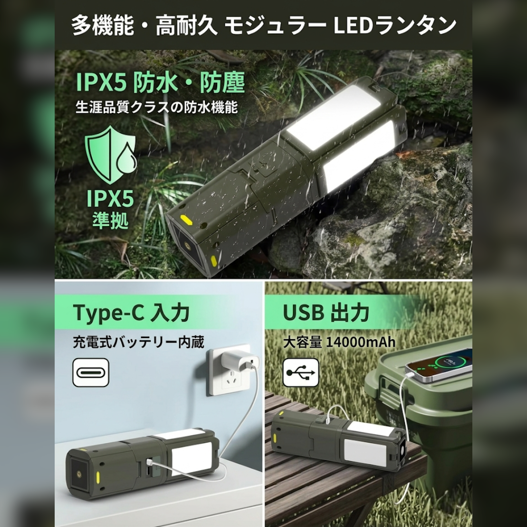 【2026最新モデル】圧倒的な明るさで360度を照らす！Sakamping 伸縮式LEDキャンプライト | 大容量バッテリー搭載・USB充電式 | 三脚一体型で屋外でも安定 | 夜釣り・キャンプ・停電・防災に最適 | 安心の1年保証付