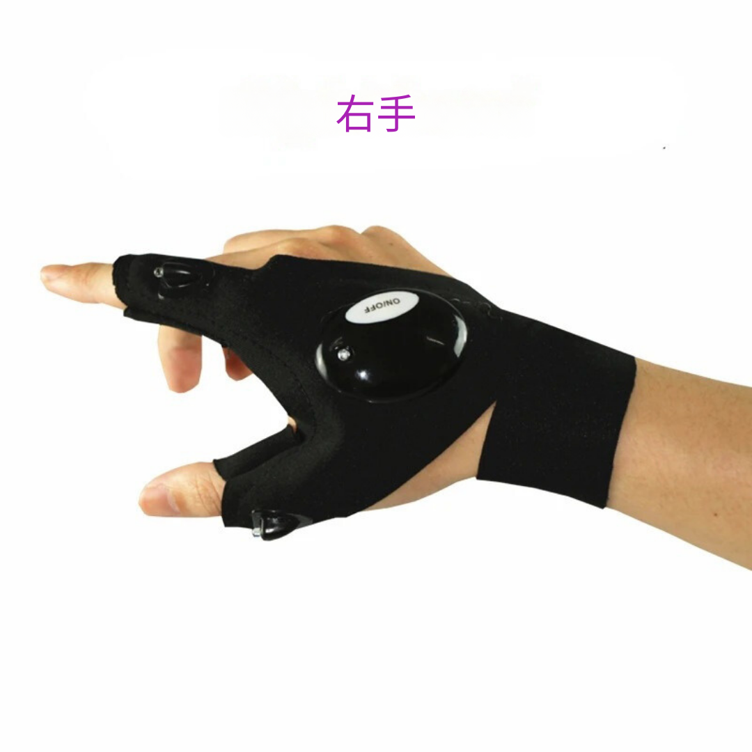 【2026年最新プロ仕様】両手が自由に！Sakamping LEDフィンガーライト 手袋 | 高輝度LED搭載・完全防水設計 | 夜釣り・餌付け・細かい作業に最適 | 伸縮性素材・男女兼用 | 安心の1年保証付