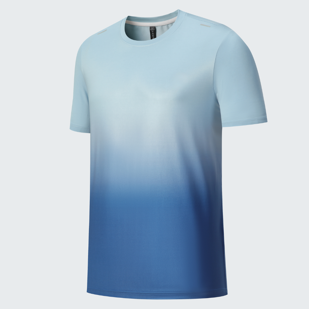 メンズ グラデーション パフォーマンスTシャツ 吸汗速乾 高通気 アスリート向け 快適フィット 強化トレーニングパートナー 必携