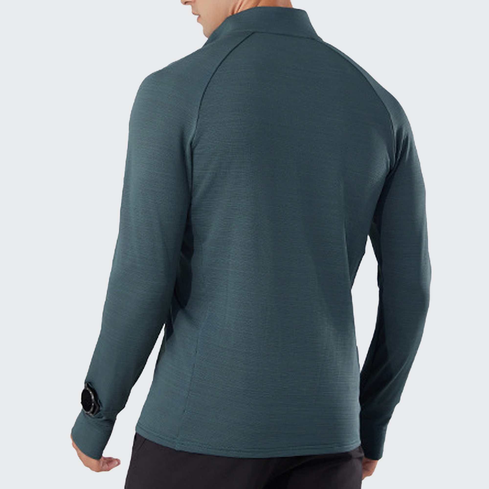 クイックステップ メンズ ベースレイヤー ハイカラー UVプロテクション サムホール スマートウォッチ対応 快適フィット アウトドア向け 高機能