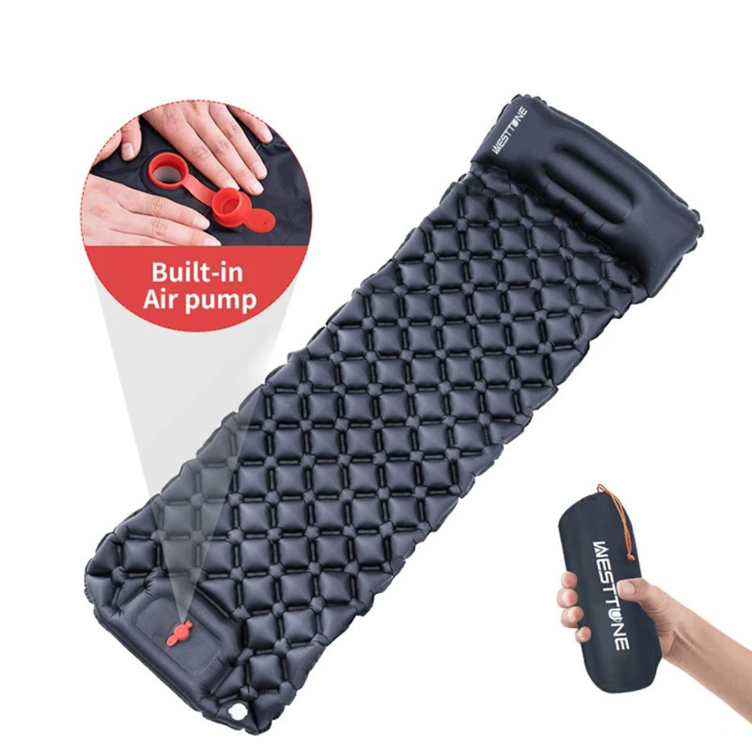 Westtone Ultralight Inflatable Sleeping Pad 内蔵ポンプ 一人用 キャンプ 快適 アウトドア バックパッカー向け