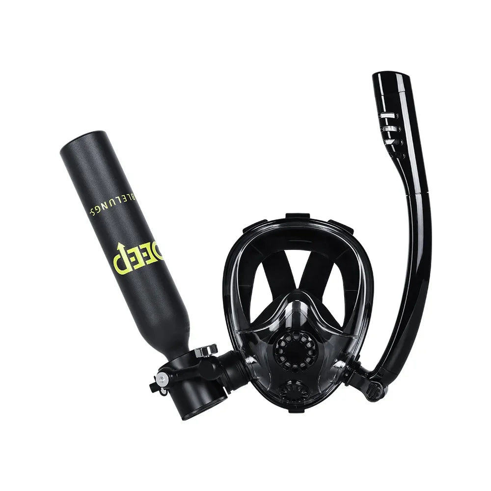 【2026年最新プロ仕様】水中で最大10分間の自由な呼吸！Sakamping Dideep 0.5L 酸素ボンベ付ダイビングマスク | 初心者でも簡単操作・視界広角180度 | 海水浴・シュノーケリング・緊急用に最適 | 今だけ専用収納バッグ付属・1年保証付
