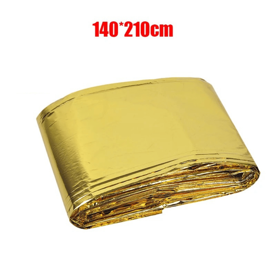 Cobertor térmico de emergência - Survivor [Camping - Acessórios de Camping - Cobertor Térmico] 01 - Cobertor térmico de emergência - Survivor Pescamping Dourado 140x210 