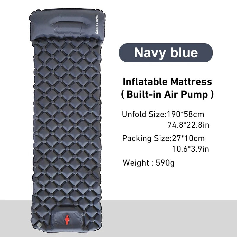 Westtone Ultralight Inflatable Sleeping Pad 内蔵ポンプ 一人用 キャンプ 快適 アウトドア バックパッカー向け